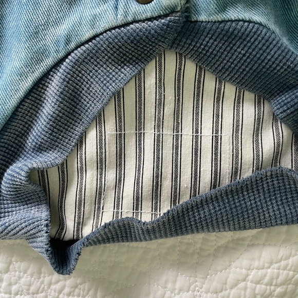 Vintage 1990s Varsity Bomber Style Denim Jacket Mens Medium Womens up to XL - Picture 11 of 13